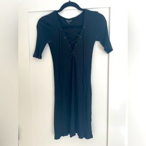 TOP SHOP Black Midi Dress